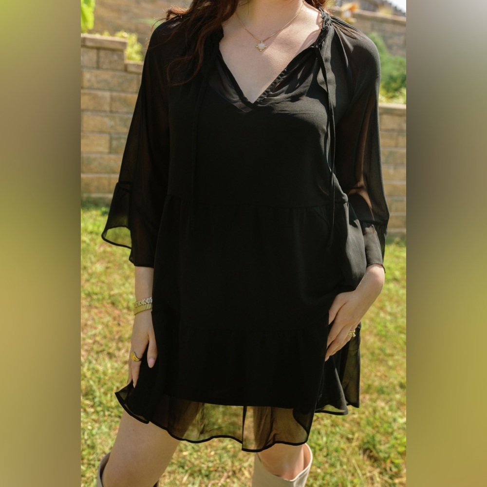 SALE!Show Me Your Mumu- Viola Mini Dress Black Chiffon - NWT - Picture 6 of 7